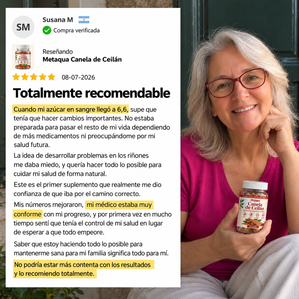 Opinión de una clienta sobre Metaqua Canela de Ceilán